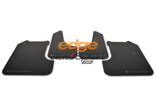 Rally Armor UR Mud Flaps Urethane BLACK w/ SILVER LOGO Subaru Impreza 2008-2011 | WRX 2008-2010