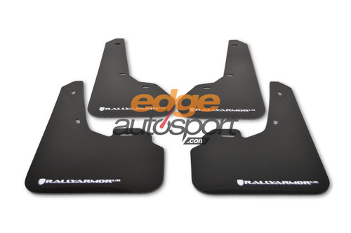 Rally Armor UR Mud Flaps Urethane BLACK w/ WHITE LOGO Mazdaspeed 3 2010-2013