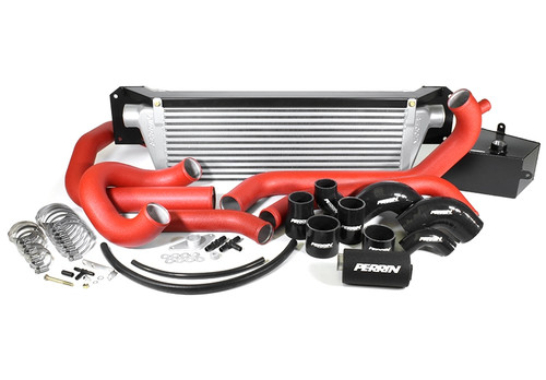 Perrin Front Mount Intercooler Boost Tube Kit RED PIPING | BLACK COUPLERS Subaru WRX STI 2015-2017