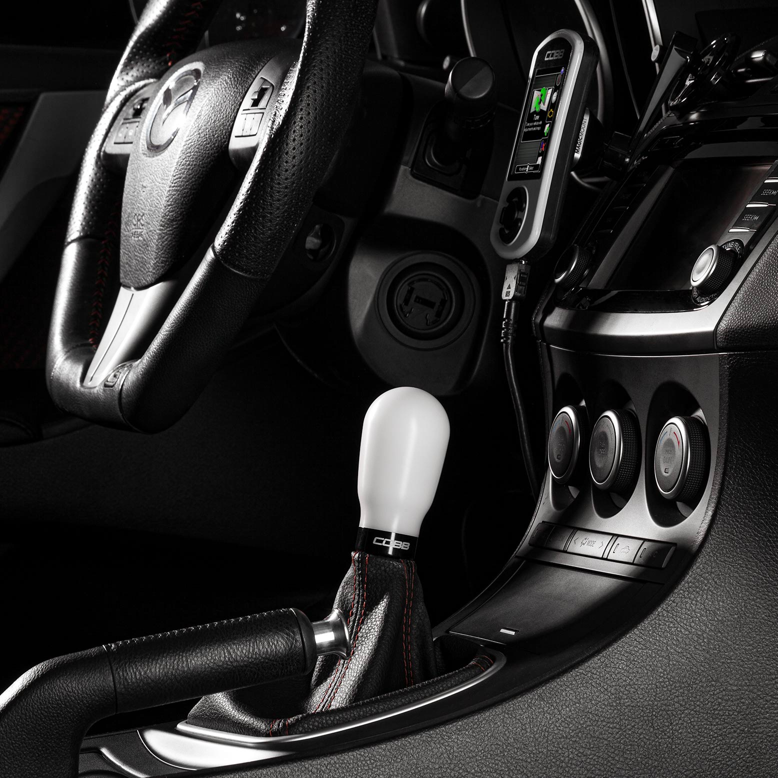 Cobb Tuning Tall Weighted Shift Knob WHITE Mazdaspeed 3 2007