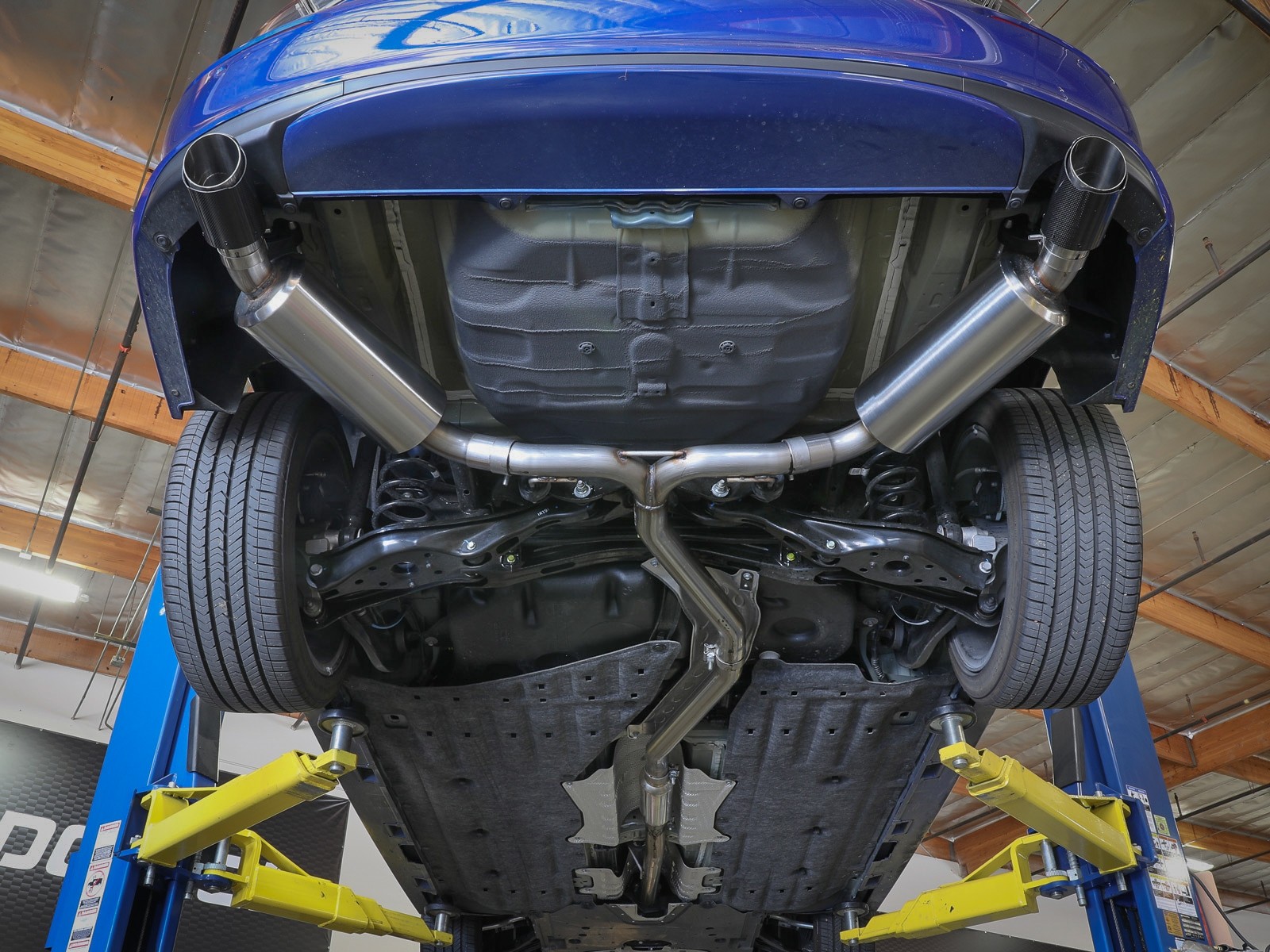 aFe Takeda 3in 304 SS Cat-Back Exhaust System w/ Blue Tips 2017+ Honda Civic Si 4Dr I4 1.5L (t)