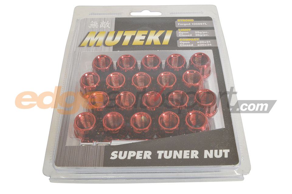 Muteki Short Open End Lug Nuts RED 12x1.5 - EdgeAutosport.com