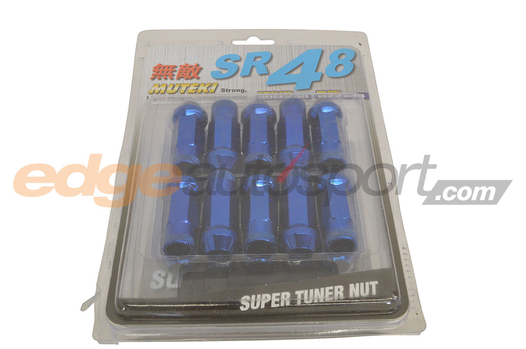 MUTEKI SR48 4 Wheel Lock Lug Nuts Set 12x1.5 Acorn Open End – Burned Blue Neon Chrome