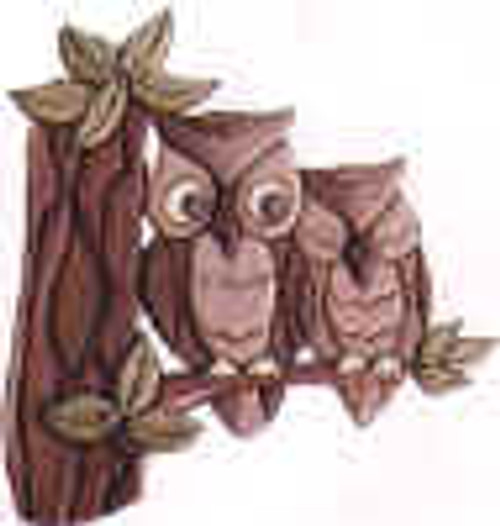 PAIR ON A BRANCH INTARSIA PATTERN