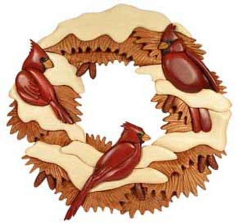 CARDINAL WREATH INTARSIA PATTERN