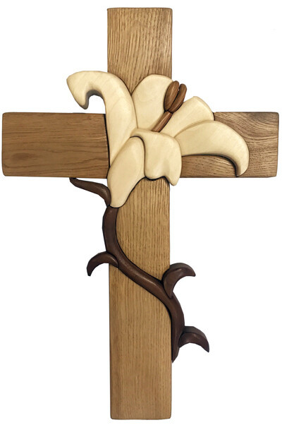 SIMPLE LILY CROSS INTARSIA PATTERN