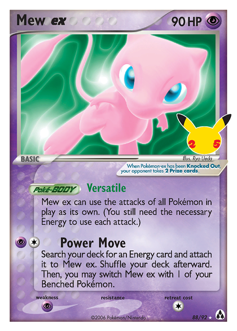 Carta Pokémon Mew Ex Clássico - Coleção Celebrações 25 Anos