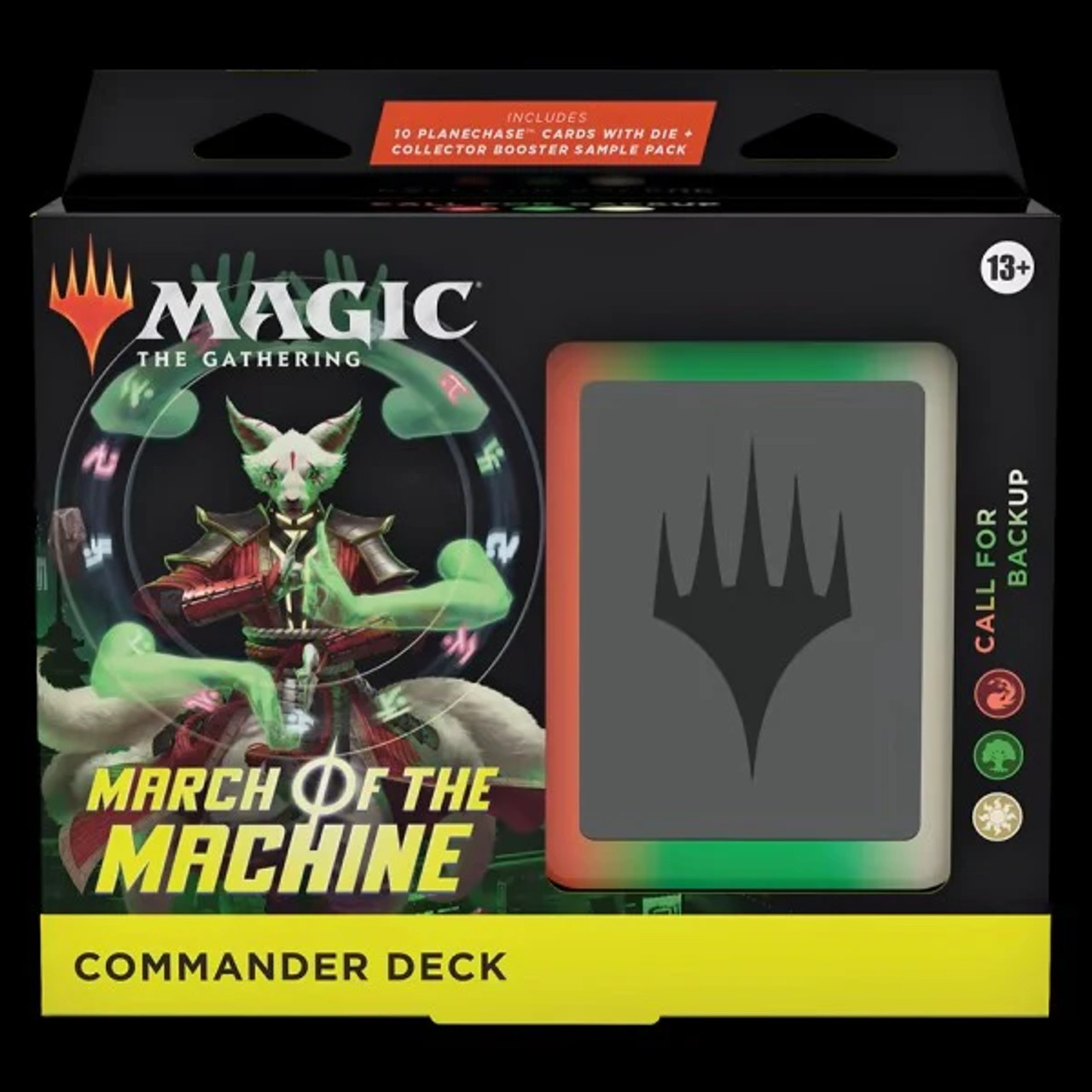  Magic: The Gathering March of the Machine Commander Deck - Call  for Backup (100-Card Deck, 10 Planechase cards, Collector Booster Sample  Pack + Accessories) : Toys & Games