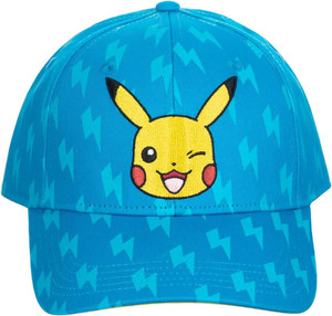 Pokemon Pikachu Winking Face Men's Blue Baseball Cap