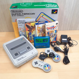 Nintendo Japanese Super Famicom Console in box with Manual & 4 Games Nintendo Japanese Super Famicom Console in box with Manual & 4 Games