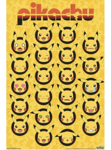Pokémon -Pikachu Faces Poster
