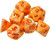 This set contains 7 Festive Sunburst dice with red numbers with the following shapes:

1 x 4-sided die (PF0453)
1 x 6-sided die (PF0653)
1 x 8-sided die (PF0853)
1 x 10-sided die (PF1053)
1 x tens 10-sided die (PF1153)
1 x 12-sided die (PF1253)
1 x 20-sided die (PF2053).

These are held in an 02805 Display Case with Lid.

This color is Black Light Reactive! It will react to a Black Light Flashlight.

Festive® is a registered trademark of Chessex Manufacturing.