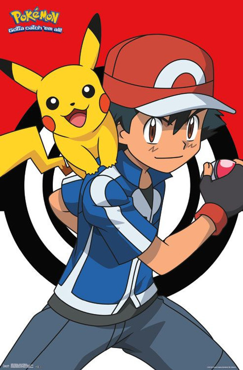 Ash and Pikachu Pokémon Poster