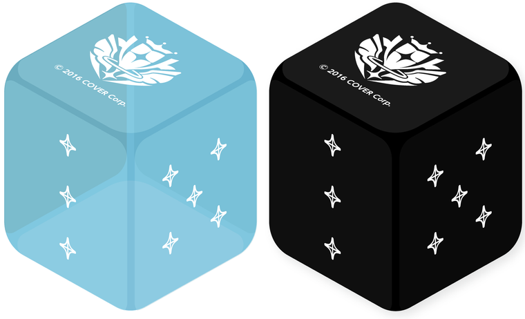 Hololive Card Game: Official Dice Set - Light Blue / Black (2 Piece Set)