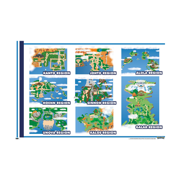 Pokémon - Map Grid Poster