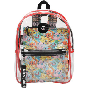 Pokemon Clear Schoolbag / Back-Pack with Utility Pocket