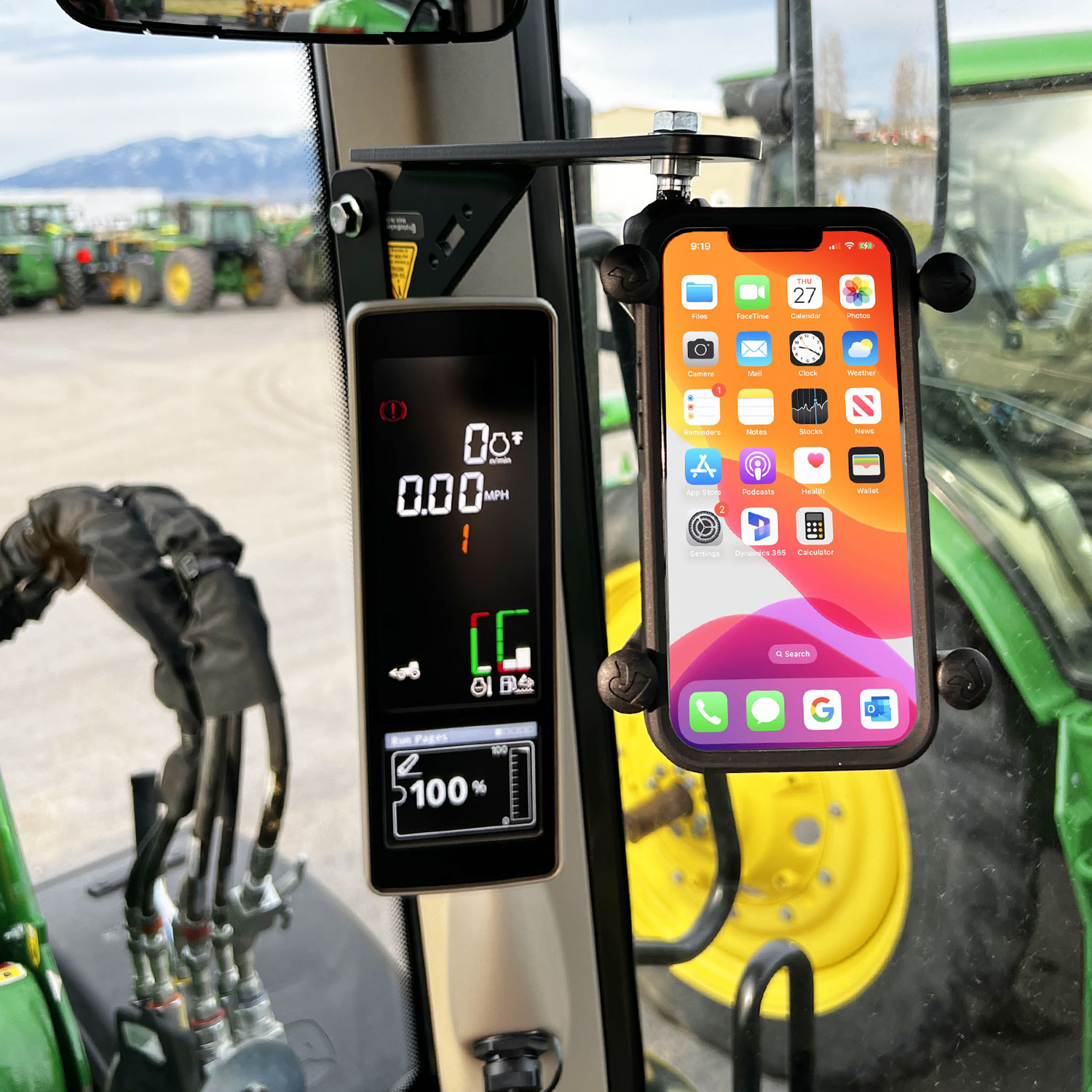 Cell Phone Holder for John Deere Console in 6M Tractor