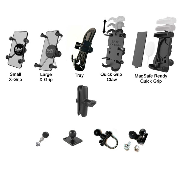 1" (Size B) RAM Mount Arm Assembly - Configure your own phone holder