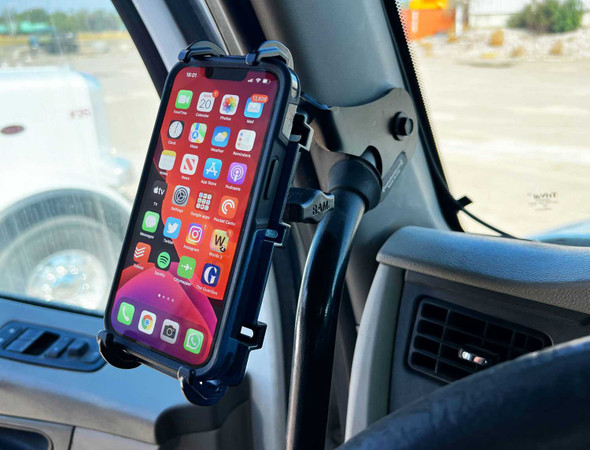 No-Drill Bolt-On Phone Mount for Kenworth T880 or W990