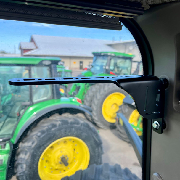 Side window mounting bracket for John Deere Large Ag Cab