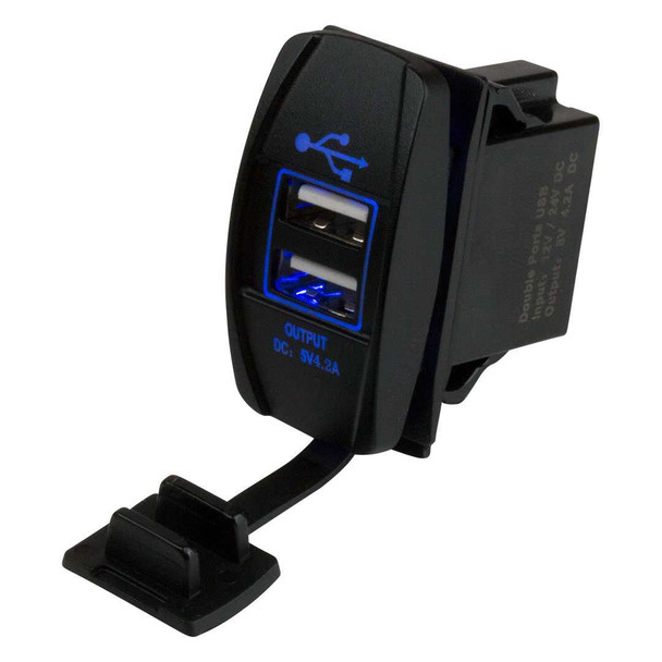 Dual Port USB Charger for Rectangular Opening
