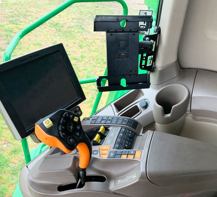 Tablet Mounting bracket for cab of John Deere S-Series or X-Series Combine