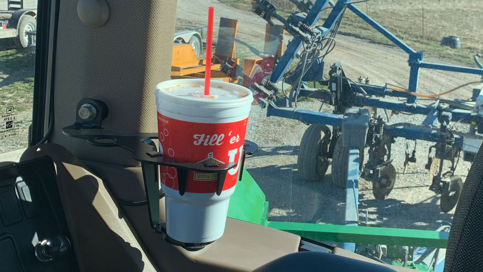 Metal cupholder for Agricultural Equipment Cabs