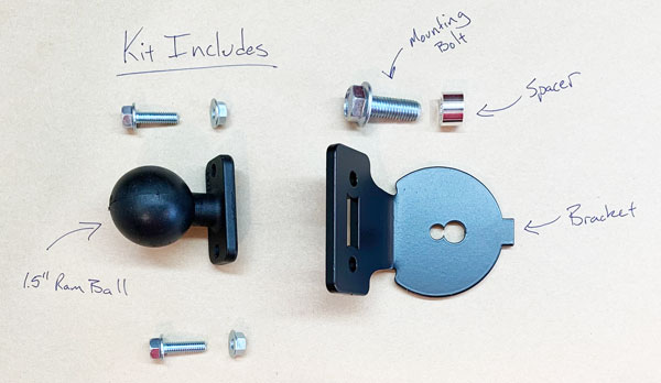 Single Bolt Mounting Plate with 1.5 RAM Ball