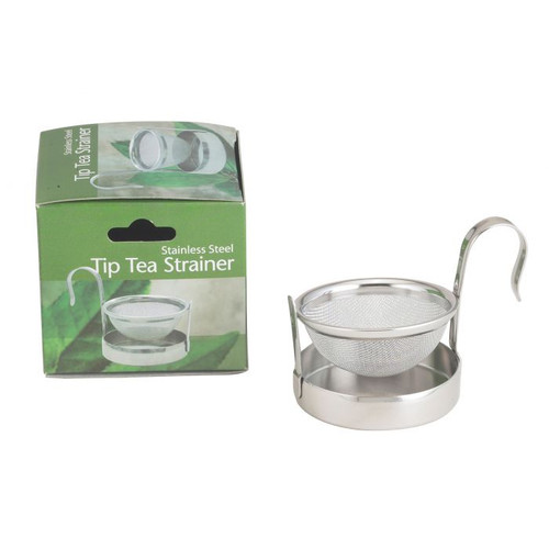 Stainless Steel Tip Tea Strainer

Use this Tip Tea Strainer when enjoying your loose wild harvest yerba mate or yerba mate blend. Simply place the Tip Tea Strainer on the top of your cup by "swinging" it away from the drip bow. After pouring your brewed yerba mate through the strainer (this will catch those loose leaves), you just swing the strainer back in
place over the drip bowl to catch any drips.
 
The Tip Tea Strainer is made of stainless steel and is dishwasher safe.