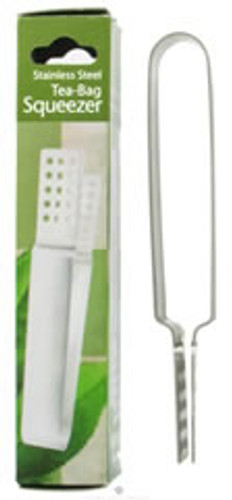 Stainless Steel Tea Bag Squeezer

Stainless Steel Tea-Bag Squeezer is the novelty tool that every yerba mate tea-bag lover should have.
Save your fingers from the burn by using this small tool. Grab your yerba mate tea bags out of the freshly
brewed yerba mate tea bag with these versatile tongs. The HIC Tea Bag Squeezer is dishwasher safe.