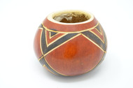 V-pattern gourd

Hand carved uncured gourd for drinking Wild Harvest Yerba Mate the traditional way. Hot & Strong.
We also use it to drink any kine of Green or Black tea (Camilla Sinensus)