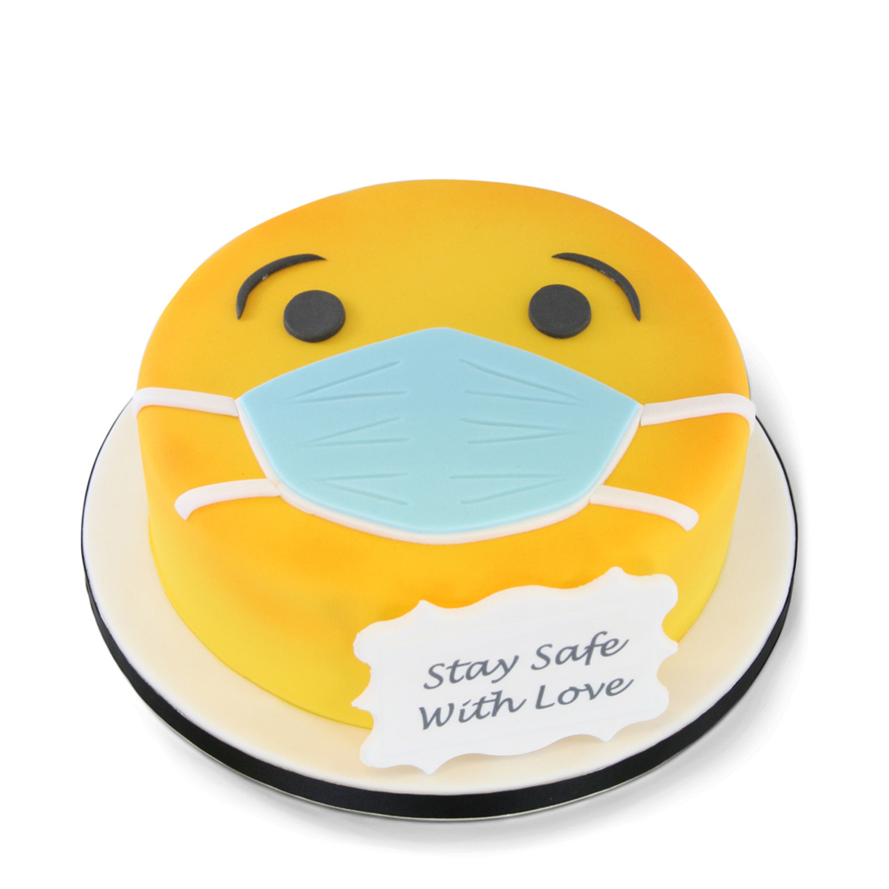 Round Cute Winking Emoji Butter Scotch Cake, Packaging Type: Box, Weight:  1kg