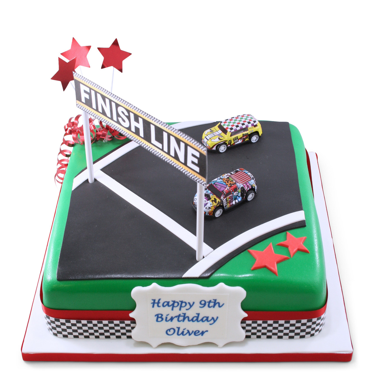 BellaRoca Cakes - Race Car Track Cake (with Cars characters). This cake was  approx 2 feet long and 1.5 feet wide! (all chocolate cake with chocolate  filling) | Facebook