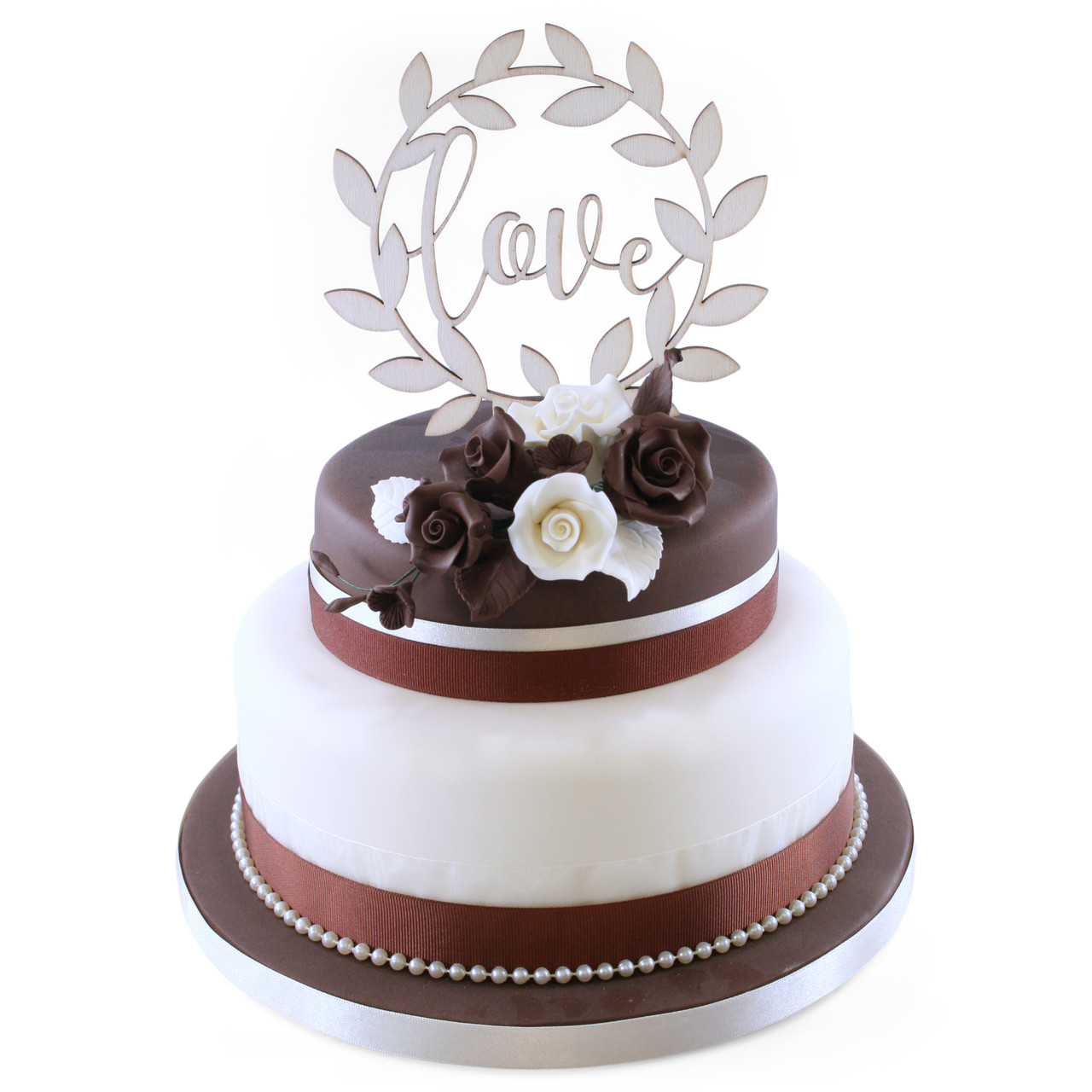 Grand Anniversary Fondant 2 Tier Cake- Order Online Grand Anniversary  Fondant 2 Tier Cake @ Flavoursguru