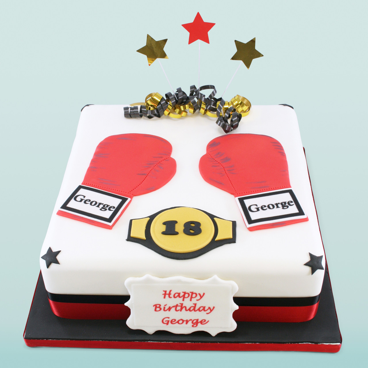 Boxing Gloves on Cake