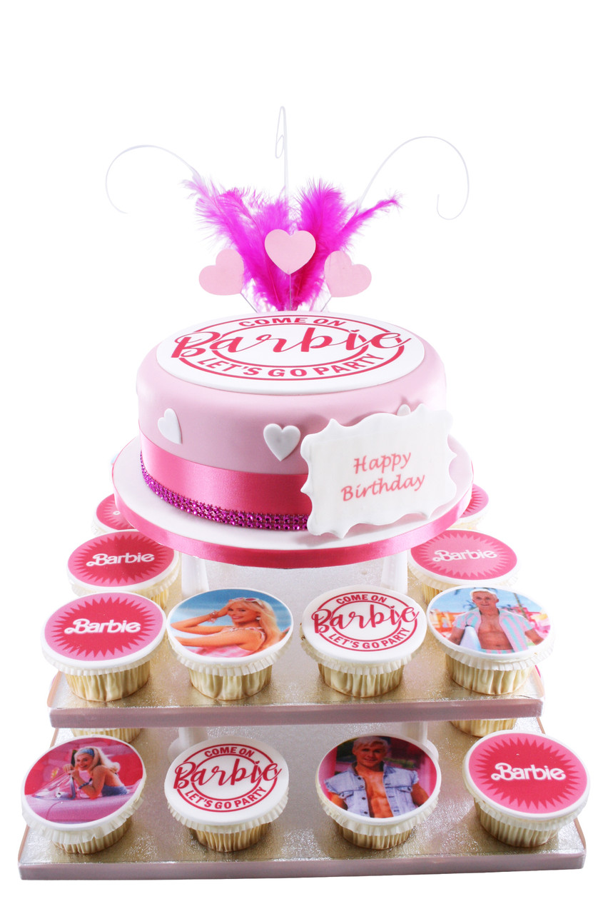 Barbie cake and cupcakes