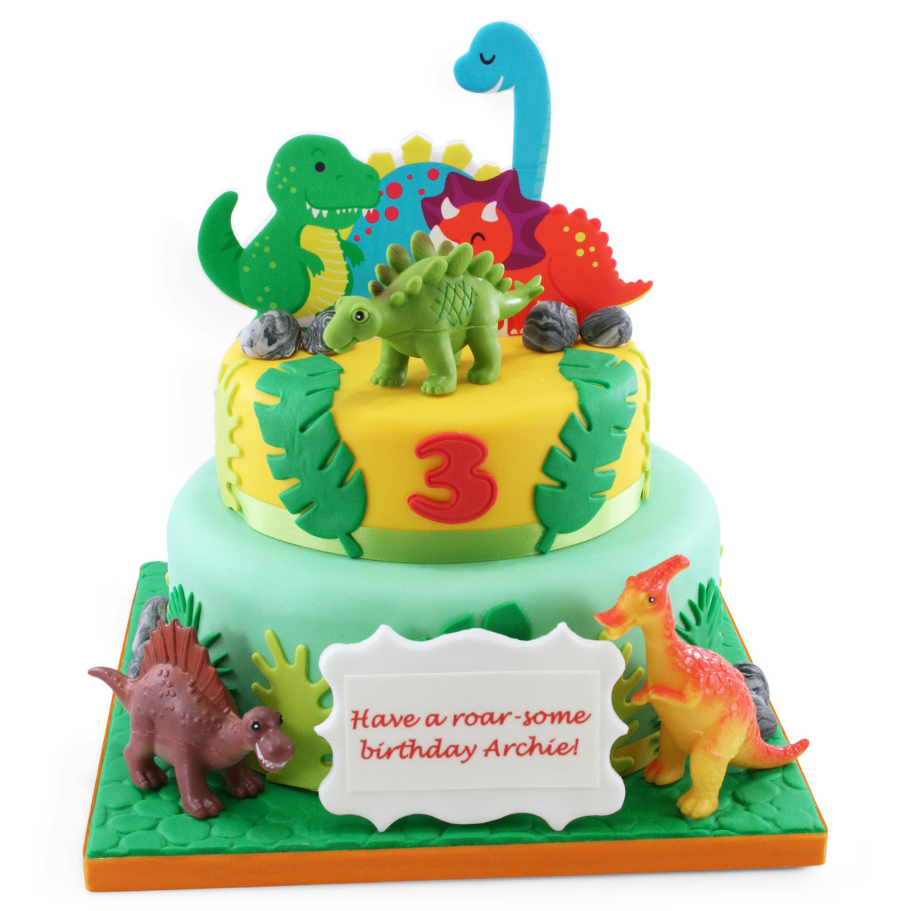 Rustic Cute Dinosaur Cake – Honeypeachsg Bakery