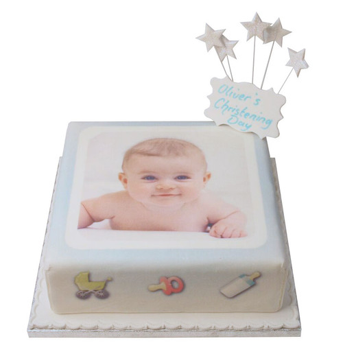 Baby Boy Photo Cake