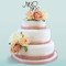 Rose Gold  Three Tier Wedding Cake