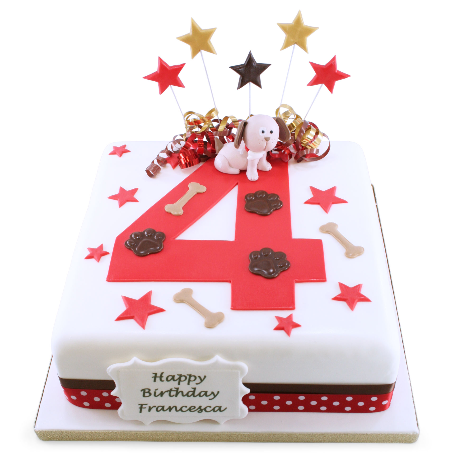 Fourth birthday cake Royalty Free Vector Image