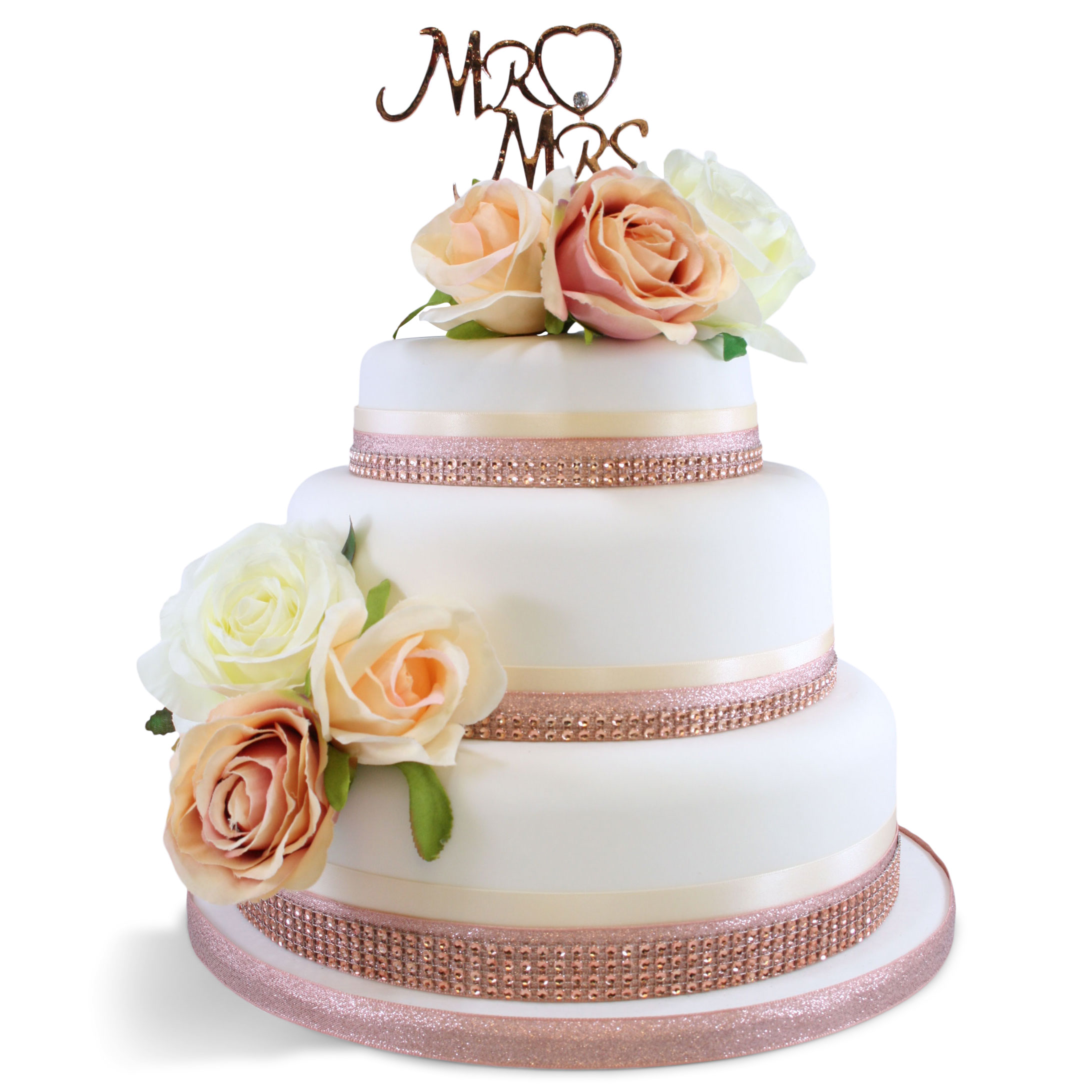 Rose Gold Round Cake Stand Hire - Dress It Yourself