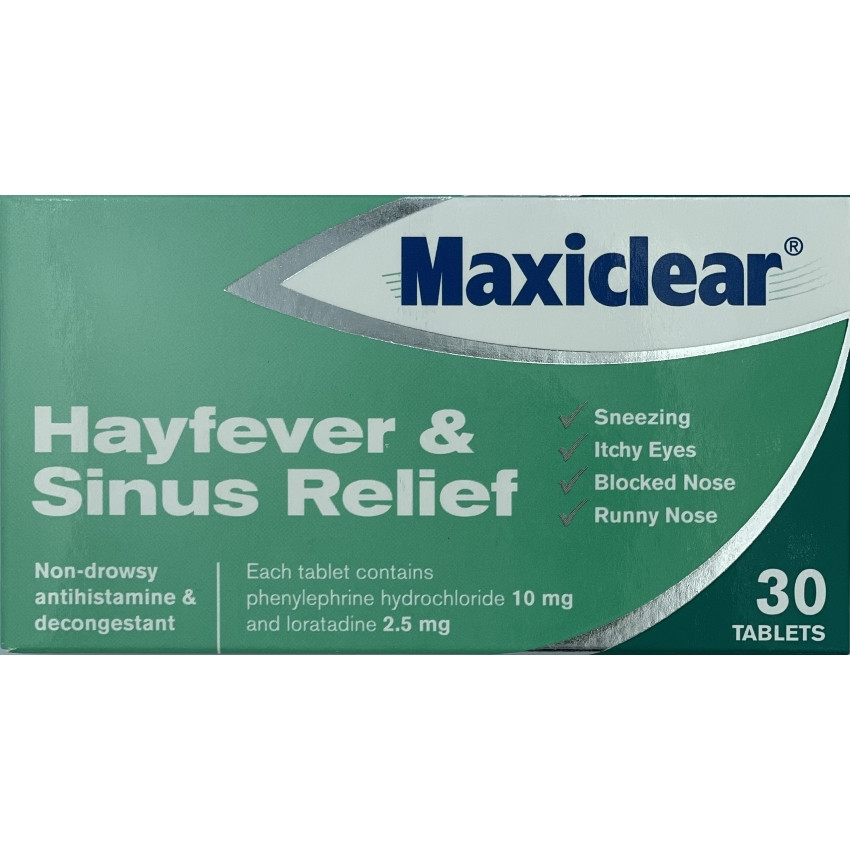 Buy Maxiclear Hayfever And Sinus Relief Tabs 30s Online at Best Price