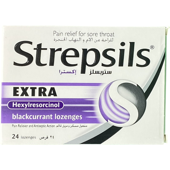 Strepsils Extra Blackcurrent Lozenges 24s