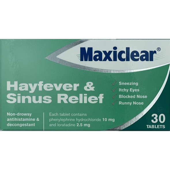 Maxiclear Hayfever And Sinus Relief Tabs 30s
