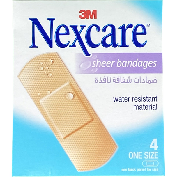 3M Nexcare Sheer Bandages One Size 4s