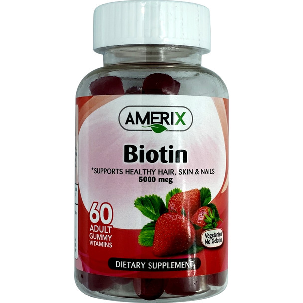 Amerix Biotin 5000mcg Adult Gummies 60s