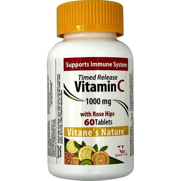 Vitane's Nature Timed Release Vitamin C 1000mg With Rose Hips Tabs 60s