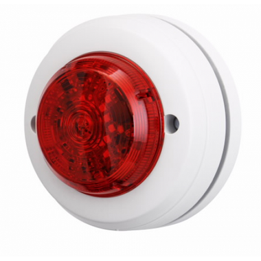 Cooper Fulleon Squashni Micro Base Sounder with Solista LED Beacon - Red Lens - White Housing  -  8310113FULL-0012