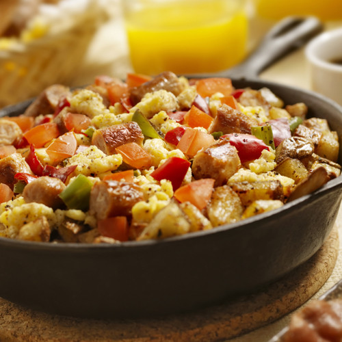 Turkey Sausage Breakfast Skillet with Chipotle Sauce