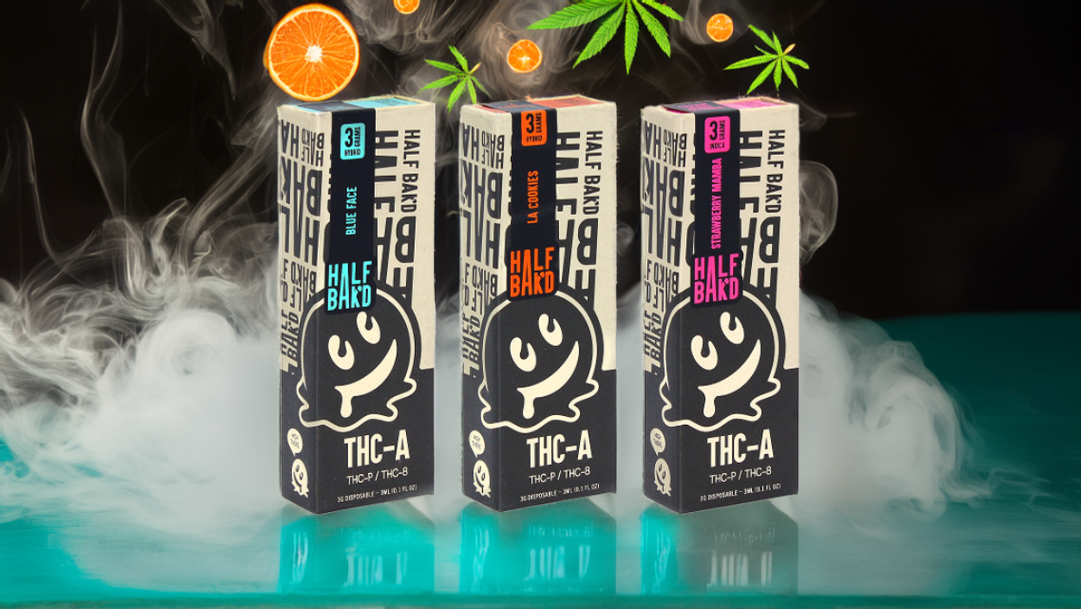 Half Baked 3g THC-A + THC-P + THC-8 Disposable Vape: Elevate Your Vaping Experience